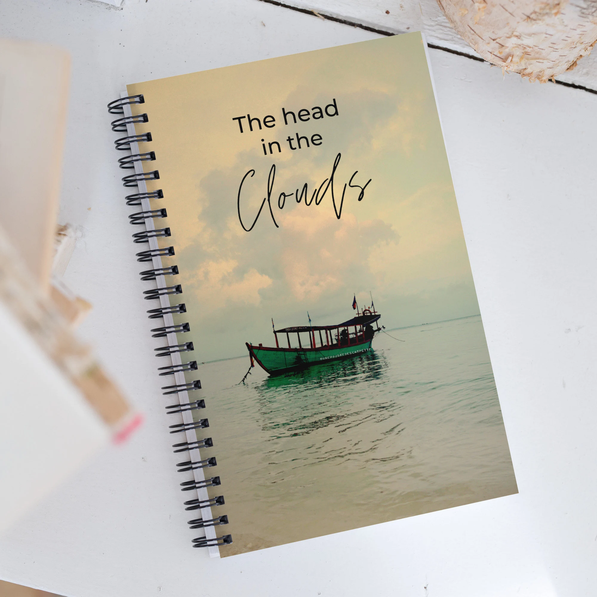 Clic vers Carnet à spirales Cambodge - Vue de face mockup minimaliste