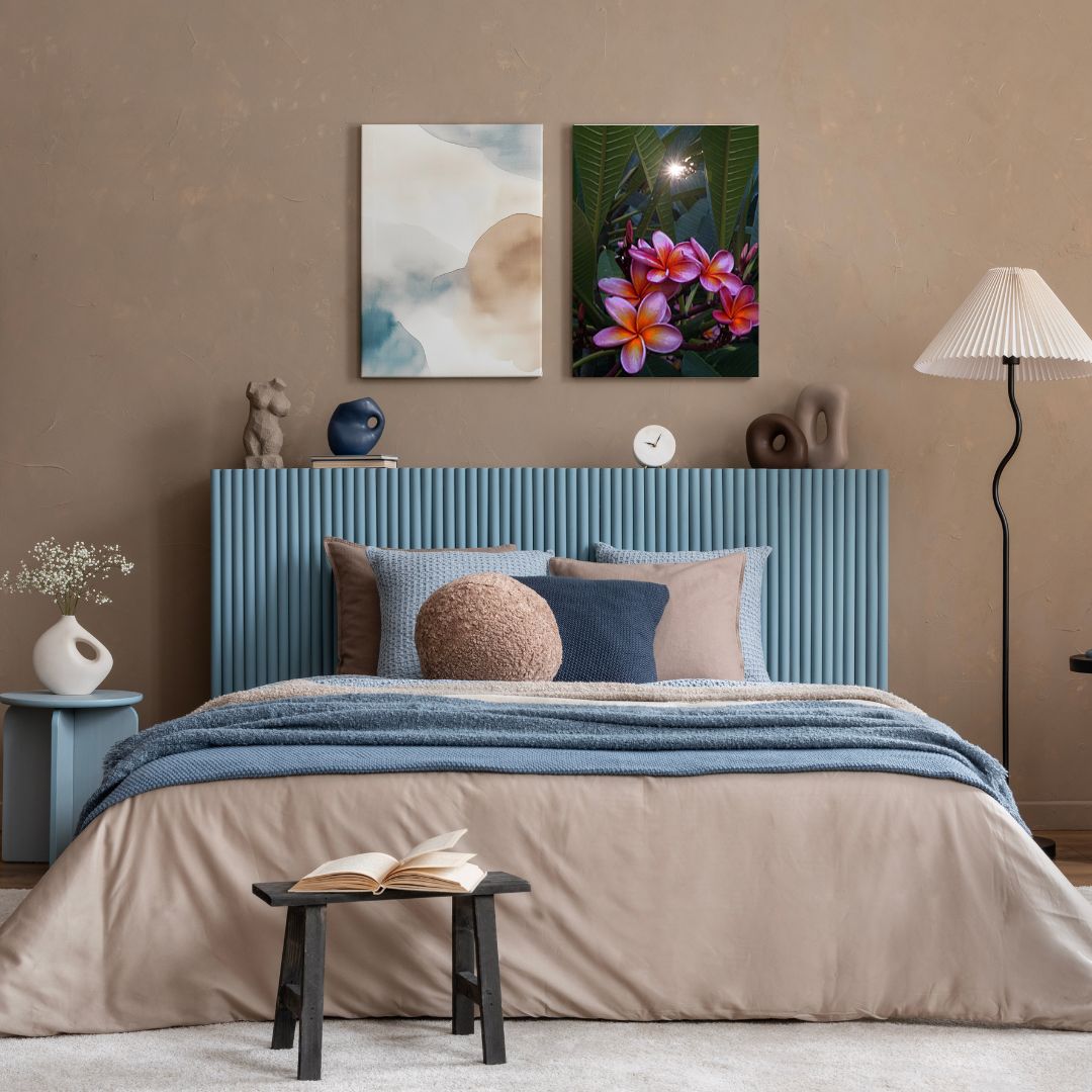 Petit tableau déco agencé dans chambre, déco minimaliste. Deux petites toiles série horizontale, format 22x30 cm.