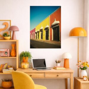 Affiche décorative rue colorée