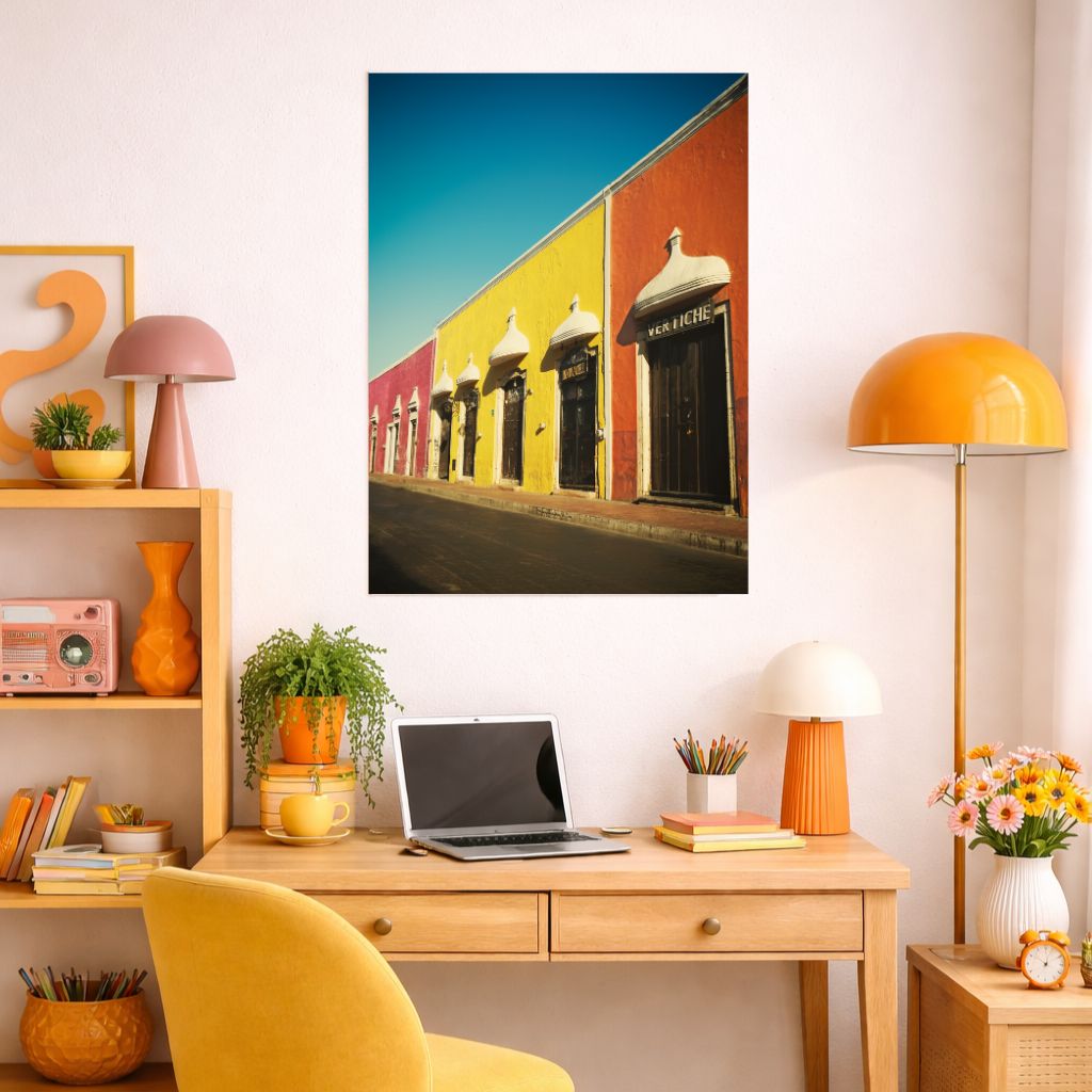 Affiche décorative rue colorée